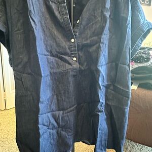 Ann Taylor Denim Casual Button Down Shirt